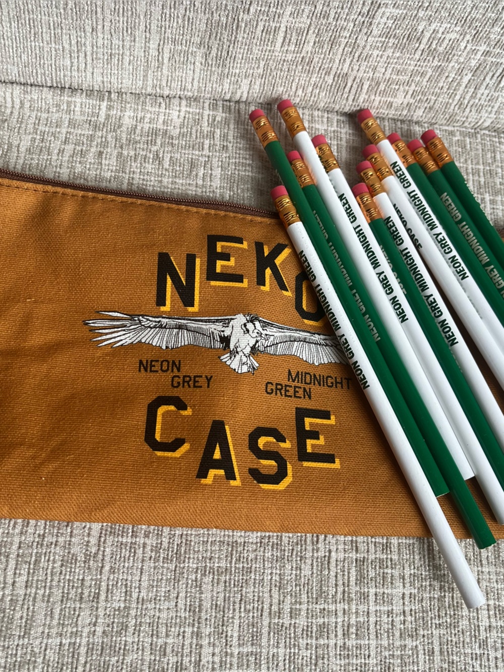 Neko Case Neon Grey Midnight Green Pencil Pouch Set